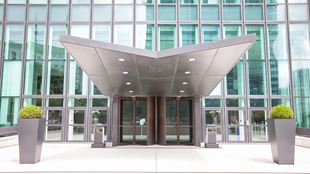 entrance of office building
