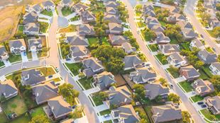 aerial of suburban area