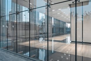 Empty corporate lobby area