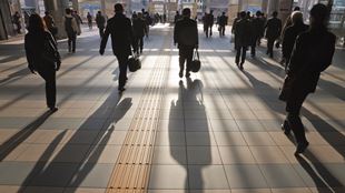  Early Morning Business Commuters at Shinagawa Station in Tokyo Japan