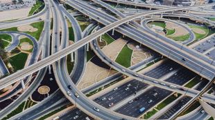 Busy highways overlapping