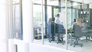 outside view of boardroom meeting