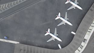 planes parked at airport