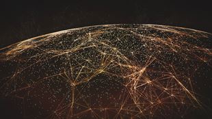 View from space of global landscape at night