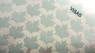 Page d'estampille de visa pour le Canada