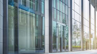 glass windows on business building