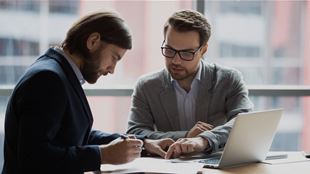 Two men meeting